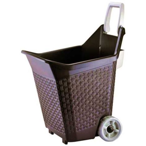 Chariot de jardin 76L – Capacité 60 kg – Dimensions 59x50x72h cm – Matériau polypropylène – Poignée rabattable et roues pour transport facile – Bama