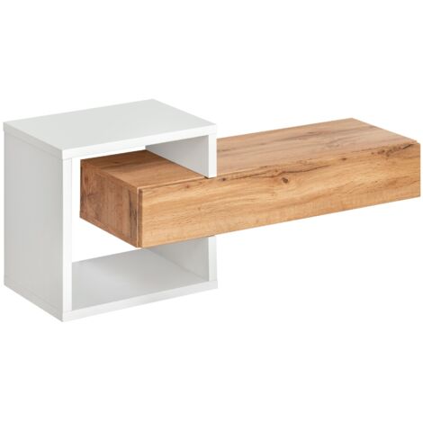 Tiroir et étagère muraux Easy III - L 100 x P 30 x H 40 cm - Marron et blanc - Livraison gratuite (1/3)