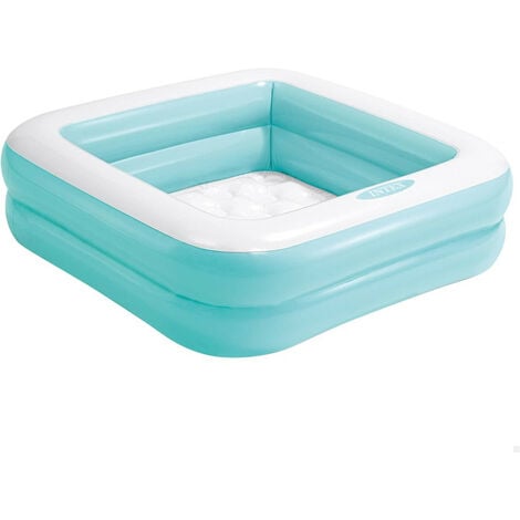 Pataugeoire carrée rembourée - Vert et blanc - Petite piscine gonflable - Livraison gratuite - Vert