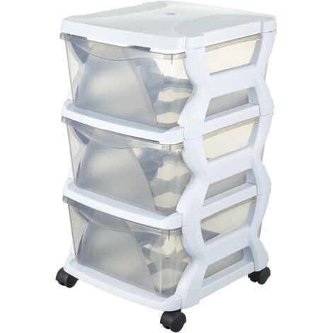 Commode fonctionnelle - L 40 x l 36 x H 62 cm - Blanc - Livraison gratuite