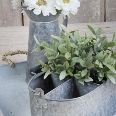 Petit Vase Galvanisé avec Poignée, Arrosoir Décoratif Vintage Intérieur