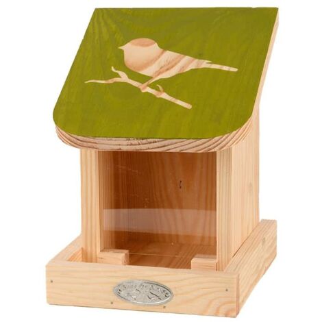 Silo mangeoire oiseaux pochoir - L 16,8 x l 14,8 x H 20,2 cm - Beige - Livraison gratuite (1/5)