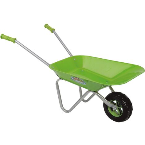 Brouette pour enfant 6,5L – Charge maximale 15kg – Benne métallique stable – Assemblage facile – Vert – Kids In The Garden