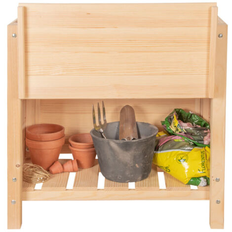 Carré Potager avec Stockage - 79,4 x 43,2 x H 77,7 cm - Livraison gratuite