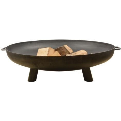 Esschert Design – Brasero en acier noir 100 cm – Hauteur 30 cm – Design stable avec 3 pieds – Trou de drainage pour éviter l'accumulation d'eau (1/6)