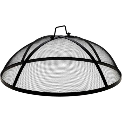 Esschert Design – Pare-étincelles en acier noir pour braséro 60 cm – Diamètre 59,6 cm – Hauteur 21,5 cm – Protection contre les braises