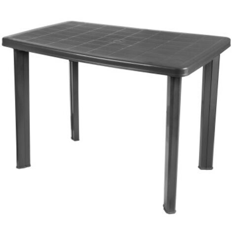 Progarden – Table de jardin en résine anthracite 101 x 68 cm – Plastique anti-UV – Facile à nettoyer et assembler – Pour usage extérieur
