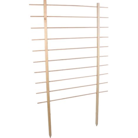 Ac-Deco – Clôture en bois 170 cm – Bois de pin et hêtre – Dimensions 100 x 2,9 cm – 2 piquets + 10 baguettes pour soutien plantes