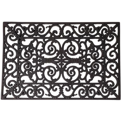 Esschert Design – Paillasson en caoutchouc 70 x 45 cm – Résistant aux intempéries – Pour entrée intérieure et extérieure – Noir