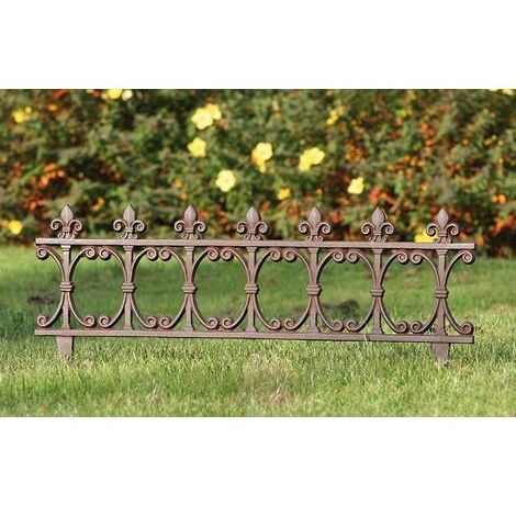 Clôture de jardin - L 81,5 x l 1 x H 36,4 cm - Fonte - Livraison gratuite