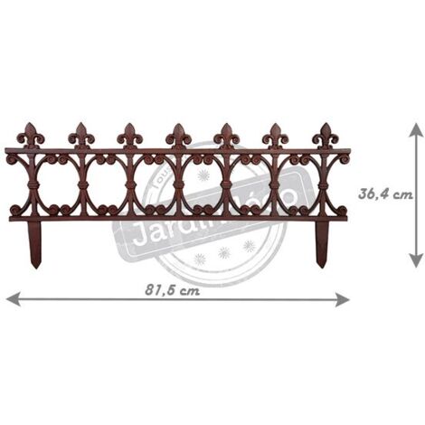 Clôture de jardin - L 81,5 x l 1 x H 36,4 cm - Fonte - Livraison gratuite