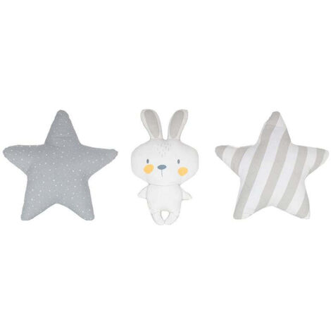 Lot de 3 coussins forme étoiles et lapin - Tailles différentes - Livraison gratuite (1/4)