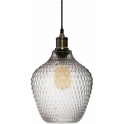 Suspension en verre - Omaha - D 21 cm - Gris fumé - Livraison gratuite