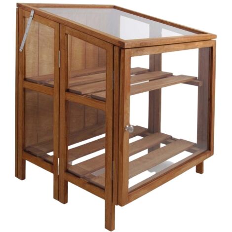 Mini serre de jardin en bois dur 60 cm (1/3)