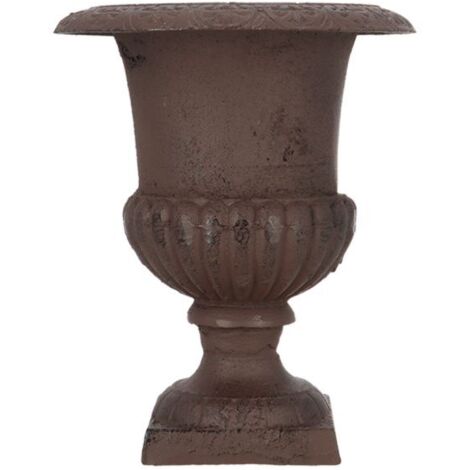 Esschert Design – Vase médicis haut en fonte 30 cm – Largeur 23.5 cm – Trous de drainage pour espaces extérieurs – Décoration élégante