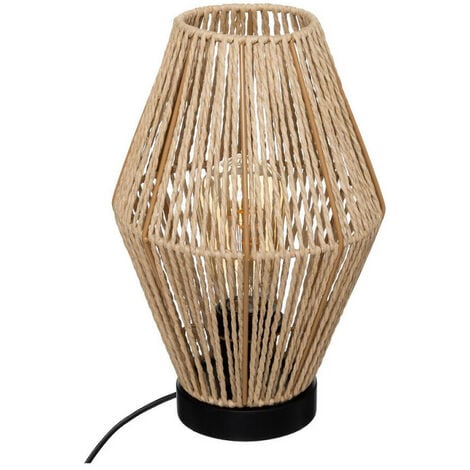 Lampe à poser en corde Aissa - Beige - D 19 x H 32 cm - Collection nam nam - Livraison gratuite
