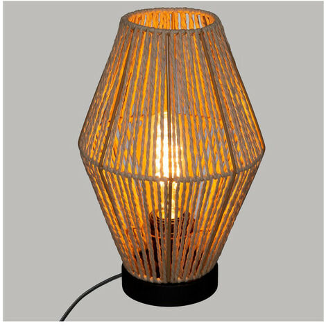 Lampe à poser en corde Aissa - Beige - D 19 x H 32 cm - Collection nam nam - Livraison gratuite
