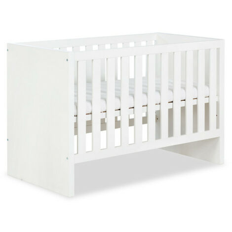 Lit pour bébé Amelia White 120 x 60cm Transformable en lit - Blanc - Livraison gratuite
