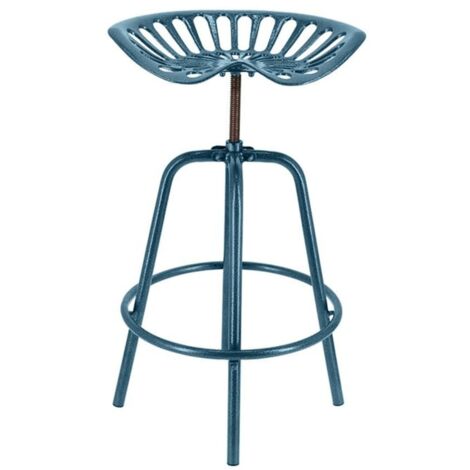 Chaise style tracteur D 50 x H 70 cm - Fonte - Bleu - Livraison gratuite (1/3)