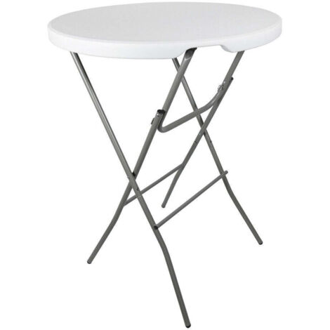 Table mange debout pliable - D 80 x H 110 cm - Blanc - Livraison gratuite (1/6)