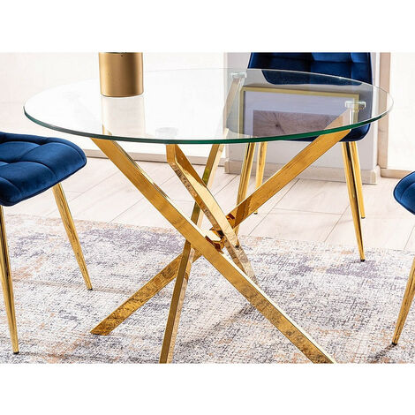 Table à manger extensible 2 à 12 personnes en MDF et acier - Effet