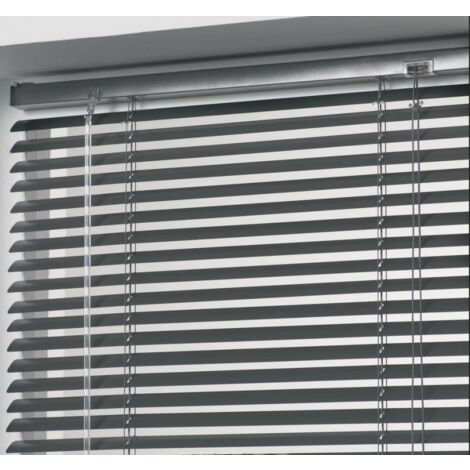 Homemaison – Store vénitien aluminium anthracite 40 x 130 cm – Pose facile avec ou sans perçage – Contrôle de la lumière intérieur