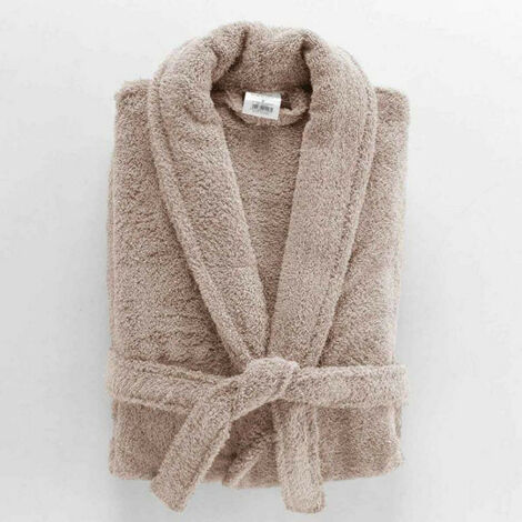 Peignoir confort en coton texture éponge - Taupe - Taille unique - Livraison gratuite (1/5)