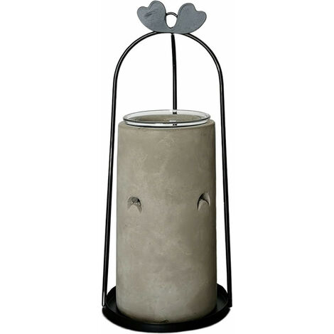 Brule parfum en ciment et support en métal Tres - Gris et Noir - 50 ml - Livraison gratuite (1/5)