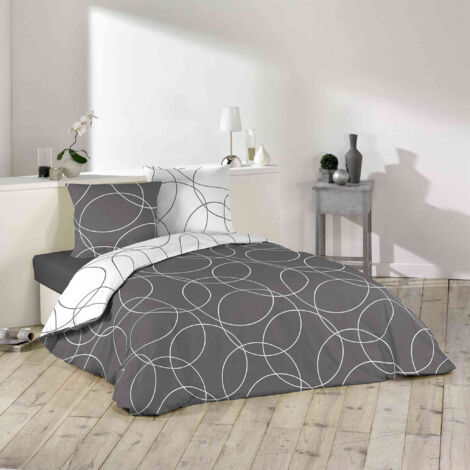Parure de lit 3 pièces 240x220 cm – Housse de couette et 2 taies – 100% polyester – Décoration moderne pour chambre