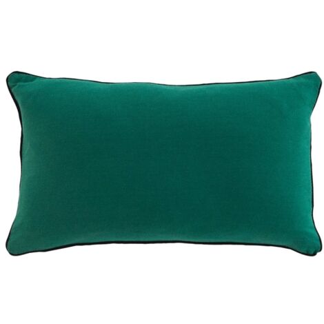 Coussin déhoussable en coton uni Linette - Vert - 30 x 50 cm - Livraison gratuite (1/3)