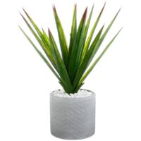 aloe vera avec son pot en céramique - Plante artificielle - H 48 cm - Livraison gratuite