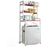 Étagère de rangement au-dessus de machine à laver – 3 niveaux H 205 x L 70 x P 60 cm – Métal traité anti-rouille – Pour buanderie