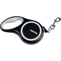 Laisse rétractable "Confort" pour chien - Blanc/Noir - L 500 cm - Livraison gratuite