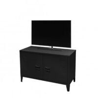 Meuble TV en métal "Industriel Black" - Noir - L 100 x l 40 x H 53 cm - Livraison gratuite