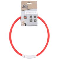 Collier de sécurité ajustable à Led rechargeable USB en PVC - Rouge - 35 à 70 cm - Livraison gratuite