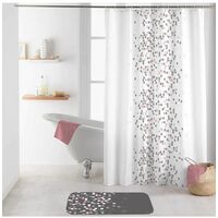 Rideau de douche avec crochets imprimé Effervescence - L 200 x l 180 cm - Polyester - Livraison gratuite - Blanc