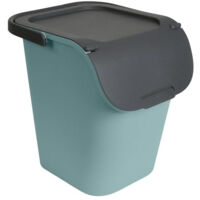 Poubelle de Tri 40L empilable avec poignée - Vert d'eau - Plastique Recyclé - Origine France - Livraison gratuite