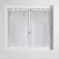 Paire de voilage à passants - 45 x 120 cm - Filiane - Blanc - Livraison gratuite