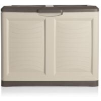 Coffre de jardin en polypropylène 200 L – Dimensions 78x45x64 cm – Couleur taupe – Poignées latérales pour déplacement facile – Bama