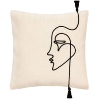 Housse de Coussin Visage Corde 40 x 40 cm - Atmosphera