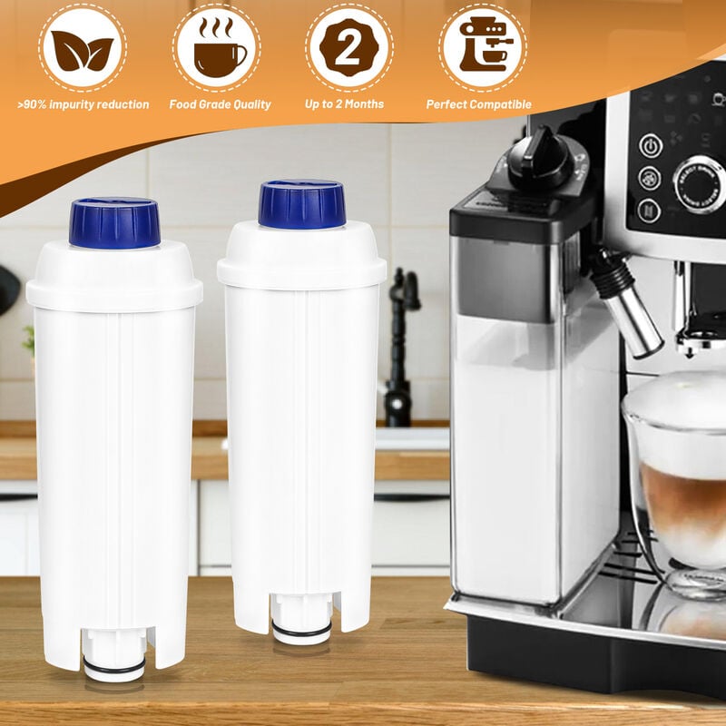 Cartouche filtrante à eau pour machine à café avec adoucisseur à charbon  actif, compatible avec Delonghi