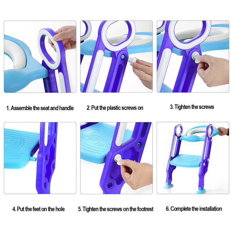 Hengda Siège de Toilette Enfant Pliable et Réglable, Reducteur de Toilette  Bébé avec Marches Larges, Lunette