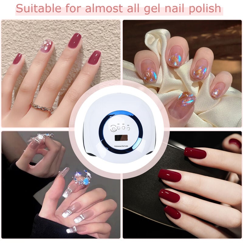 Hengda 168W Lampe Ongles Lampe à Ongles Sèche-ongles LED UV Nail Dryer Gel  Light Curing Device Sèche-vernis à ongles avec 4 minuteries