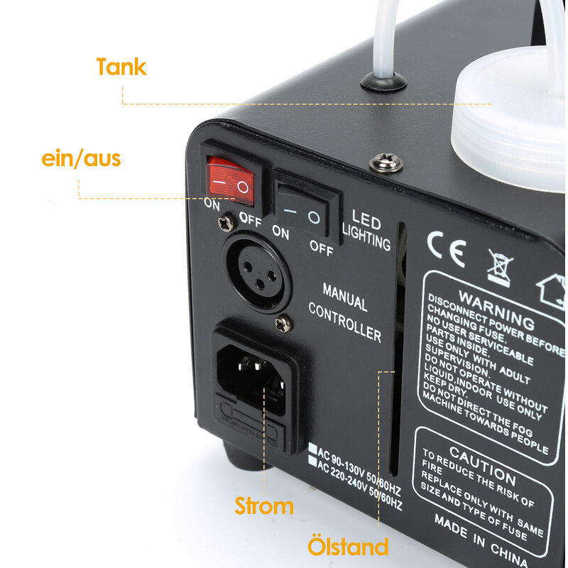 Machine à brouillard machine à fumée 500w avec lumières LED