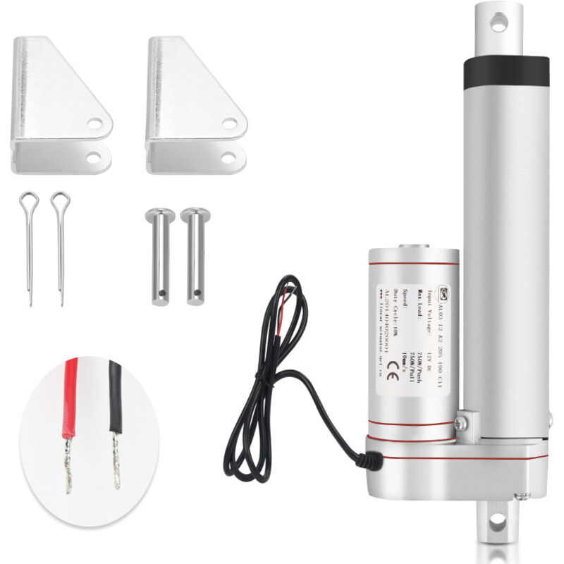 Cylindre Électrique 12V - Moteur Linéaire 500mm Course - 6000N Force - Pour Portail, Lit Médical