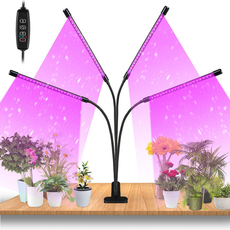 Lampe de Plante, EWEIMA 80 LEDs Lampe de Croissance à 360° Éclairage  Horticole Avec, Lampe Pour Plante 4 Têtes Lampe Croissance Spectre Complet  Avec