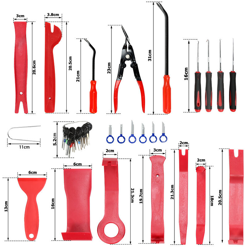 Hengda 158 Pièces Outils De DéMontage De Garnitures Trousse Rivet Clips et  Bandes de Câble pour