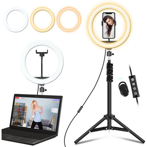 Trépied de table avec charge USB, anneau lumineux LED pour selfie, mini  trépied pour smartphone, trépied