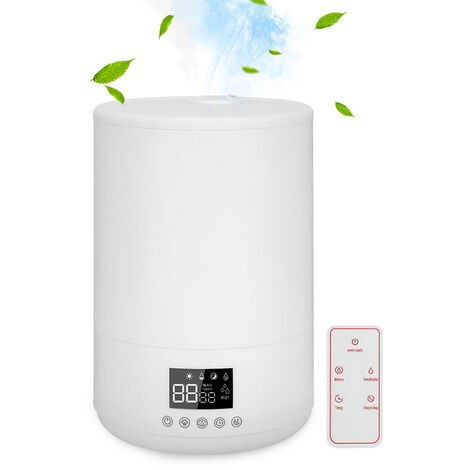 Humidificateur à double buse de 3000 ml avec affichage numérique de la  minuterie et lumière ambiante colorée (bleu)