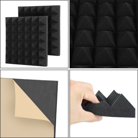 12 Panneaux Mousse Acoustique Noir Et Blanc – Isolation Phonique Studio SODIAL